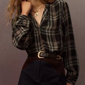 Cloth & Stone Long-Sleeve Henley Blouse SIZE MEDIUM